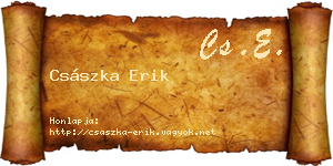 Császka Erik névjegykártya