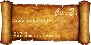 Császka Erik névjegykártya