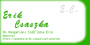 erik csaszka business card
